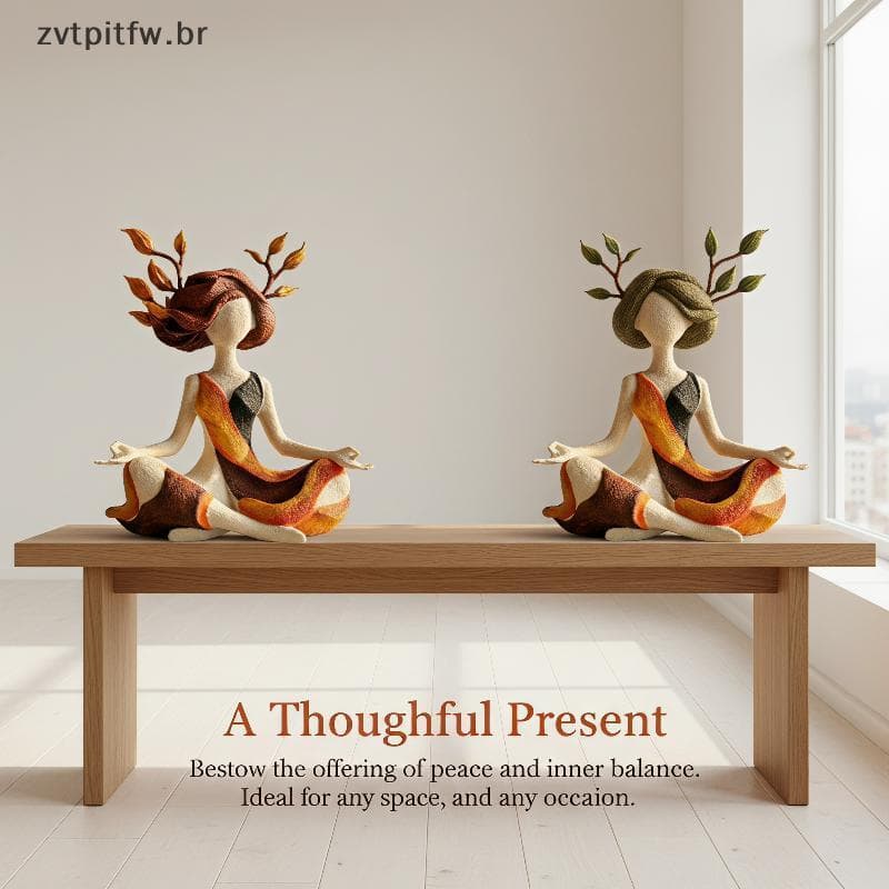 ZVT Resina Serenidade Meditação Estatueta Abstrata Yoga Escultura Interior Paz Decoração BR