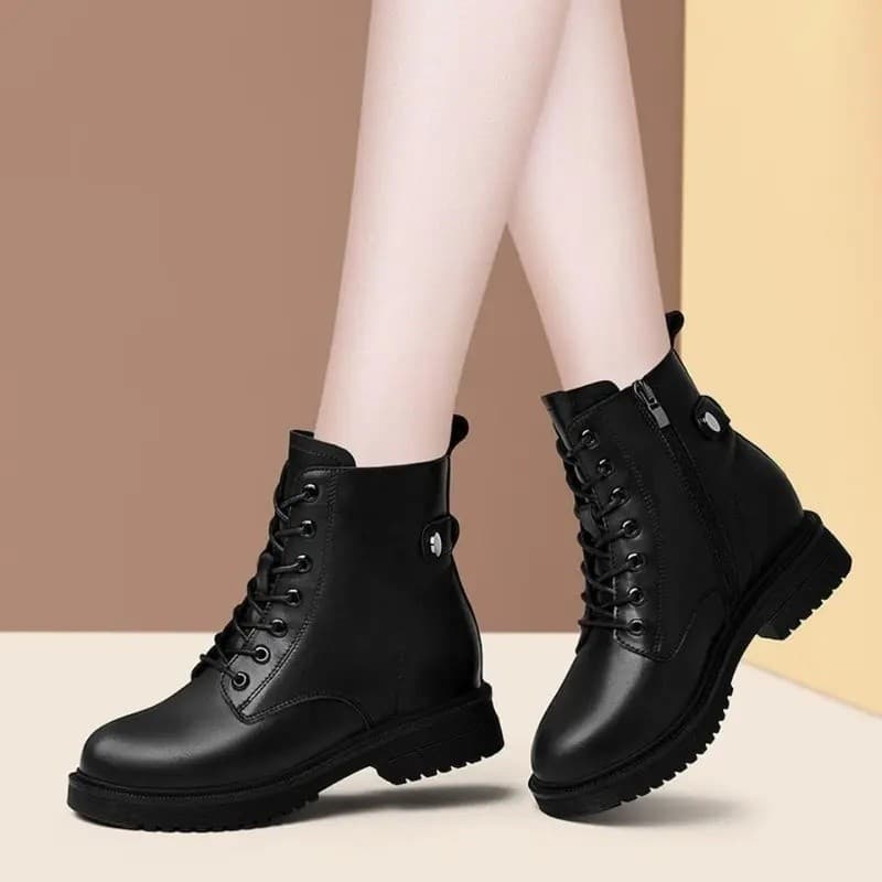 Botas de cano curto femininas para outono e inverno, botas Chelsea femininas, botas curtas femininas, sapatos baixos, bo