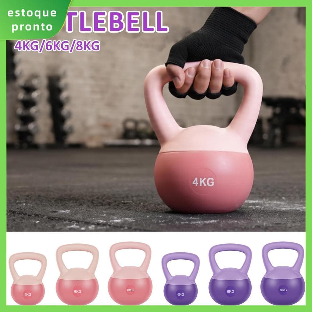 Kettlebell De Treinamento De Força Com Alça Antiderrapante 4/6/8 kg Para Homens E Mulheres SHOPSKC1254