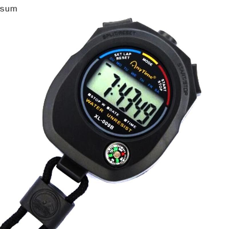 [sum] À Prova D'água Digital LCD Cronógrafo Temporizador Contador Cronômetro Alarme Com Alça BR