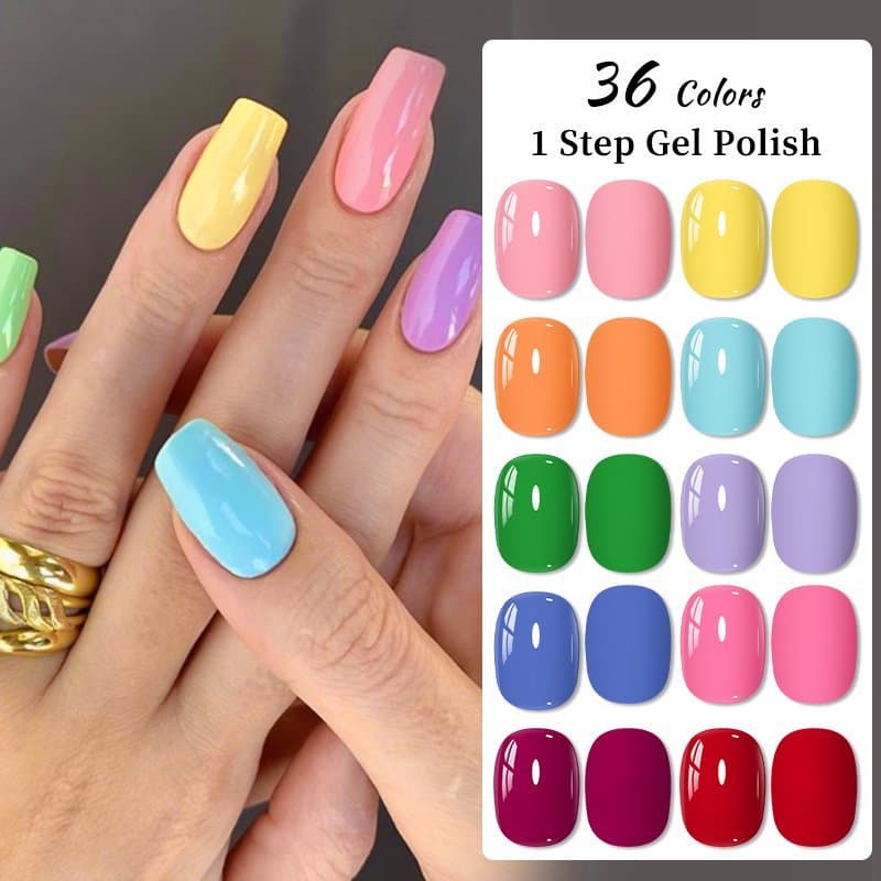 Conheça Através 3 Em 1 Esmalte Gel One Step Cor Nude Soak Off UV LED Verniz Para Unhas Sem Necessidade De Base E Top Coa