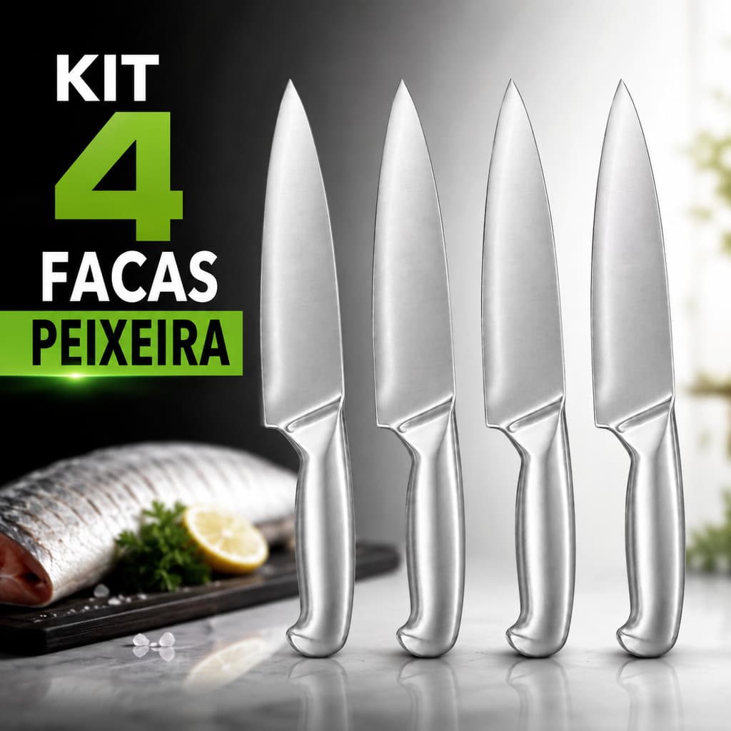 Facas Peixeira Profissional 29cm Aço Inox Faca para Carne Peixe Churrasco Açougue Cozinha Chef