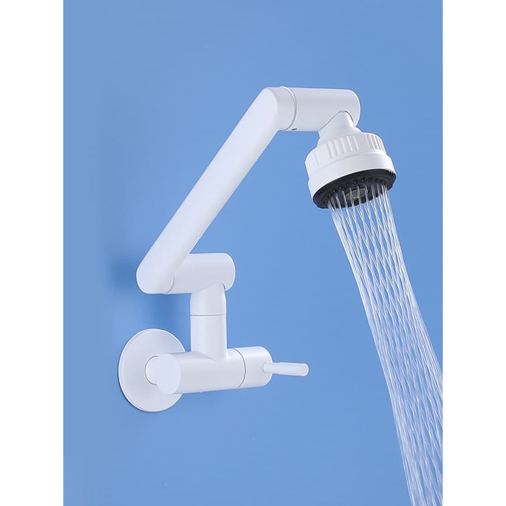 Torneira de saída tipo parede branca, torneira única fria para cozinha, varanda, banheiro, esfregão, piscina, torneira g