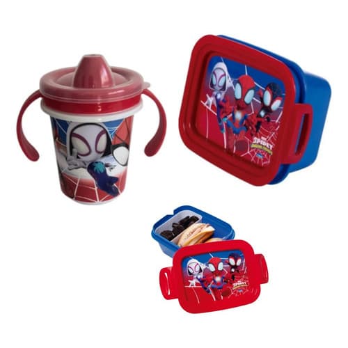 Kit Lanche Homem Aranha Marmita Divisória Copo Infantil Homem Aranha