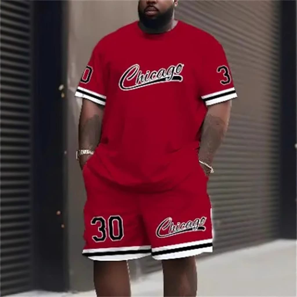 Conjunto de estampas digitais modernas, shorts originais em versão digital, camisa de manga curta com estampa 3D, estilo