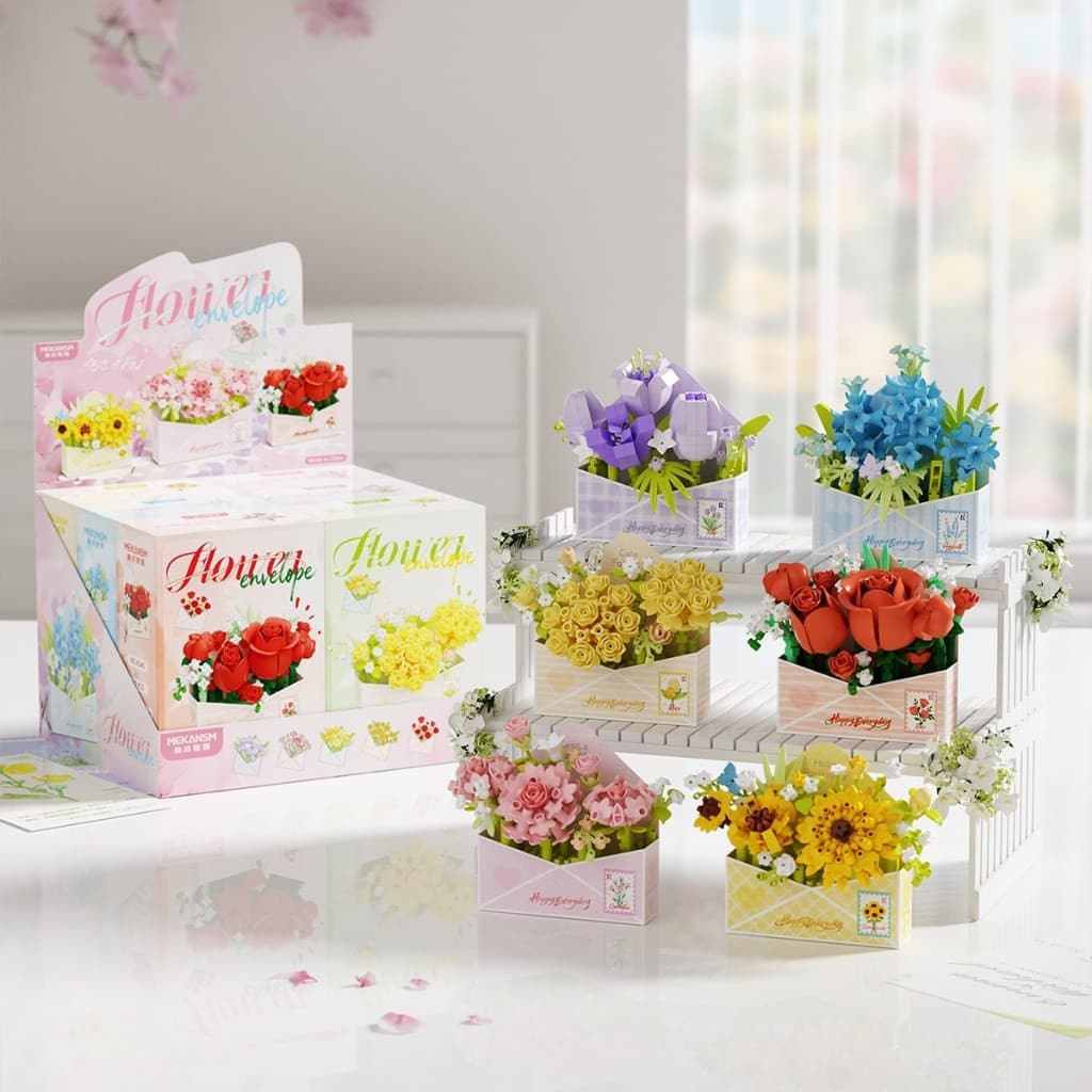 Rosas , Blocos De Construção De envelope Em Forma De Girassol , Brinquedos Infantis