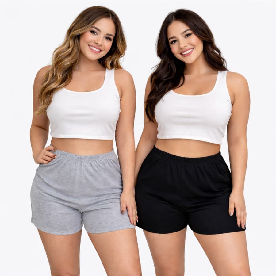 Kit 2 Short Pijama De Dormir Plus Size G1 até G4