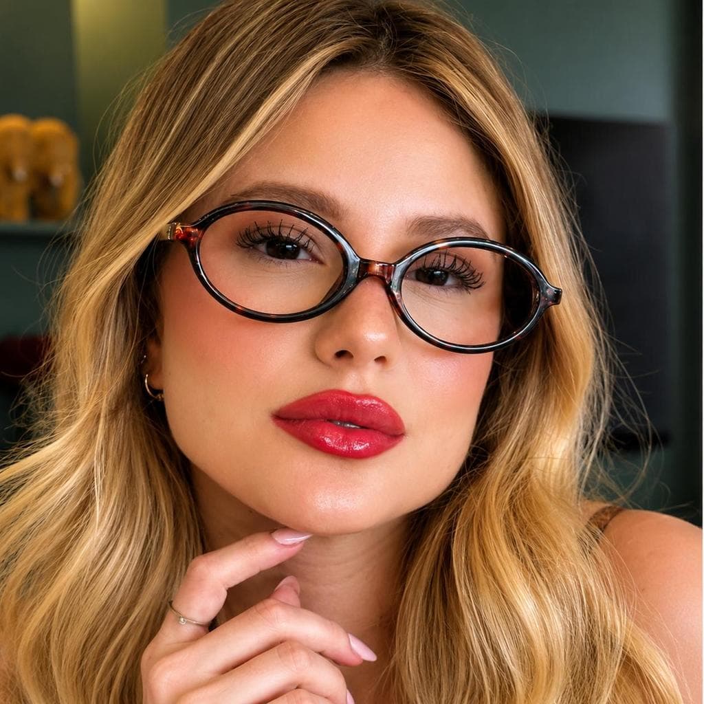 Óculos de Sol Onça Feminino Aro Oval Luxo Lente UV400 Moda Europa