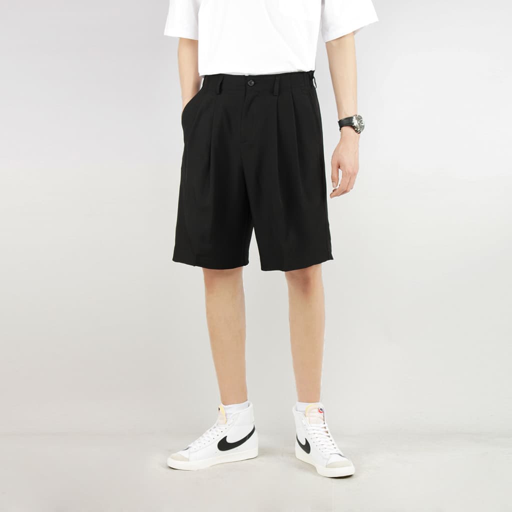 HJ STUDIO Terno Shorts Masculino Verão Casual Solto Cinco 5 Pontos Calças Na Moda Drape Calças Masculinas Desgaste Exter