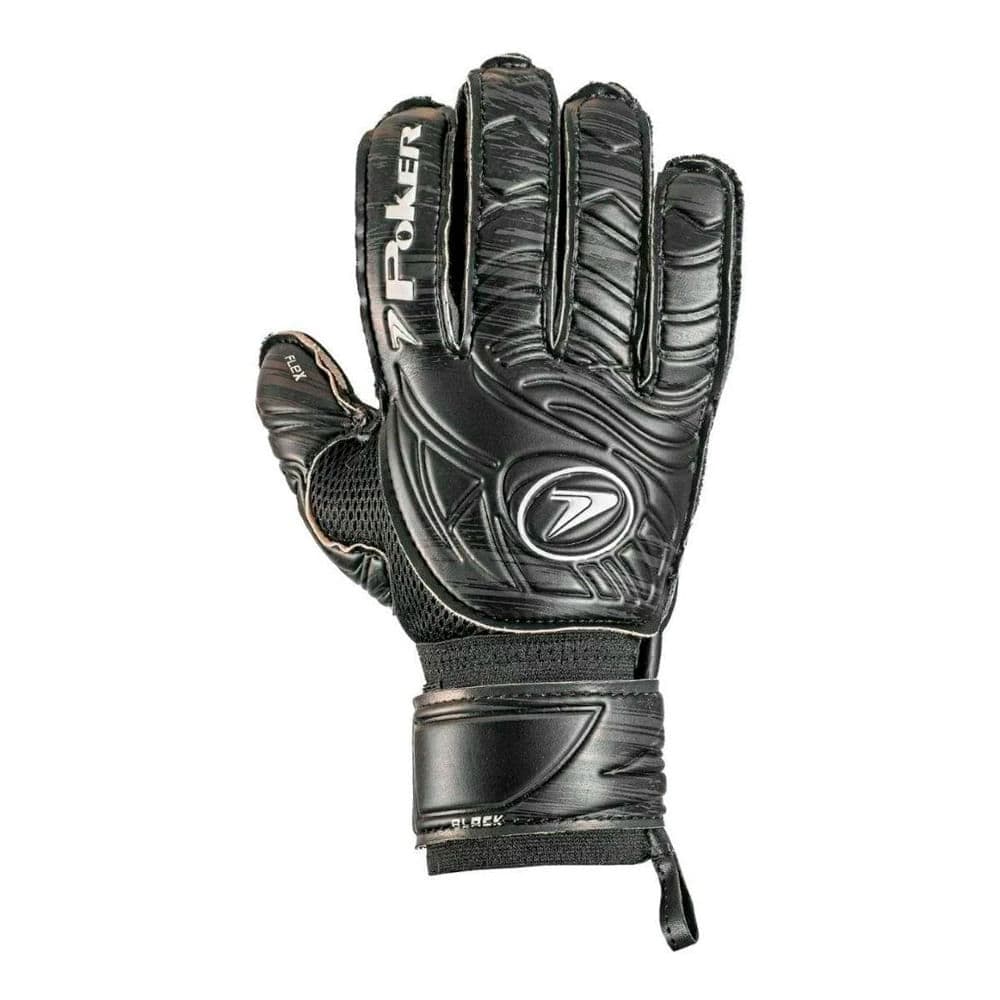 Luva de Goleiro Poker Black Semiprofissional Multiterreno Preto