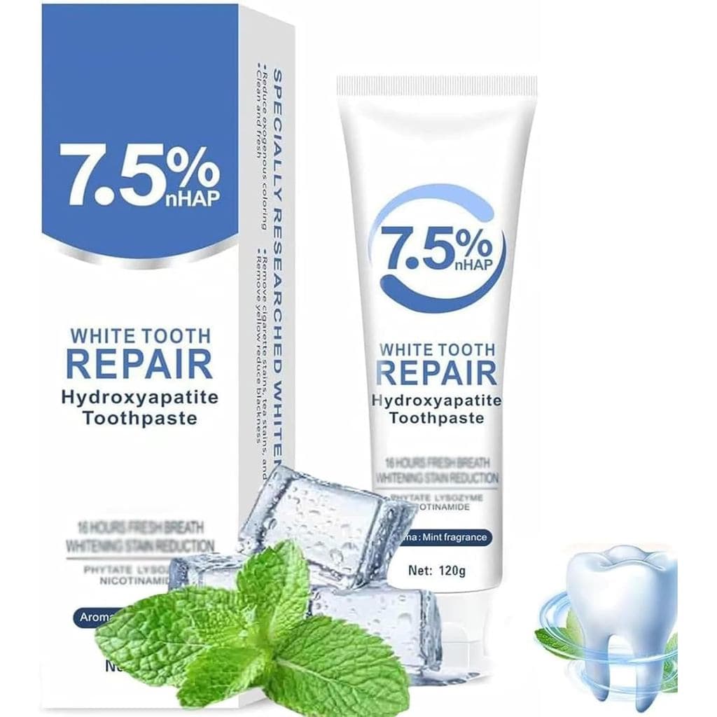 Pasta de Dente com 7,5% de Hidroxiapatita (Sem Fluoreto), Pasta de Dente com Nano Hidroxiapatita para Dentes Sensíveis,