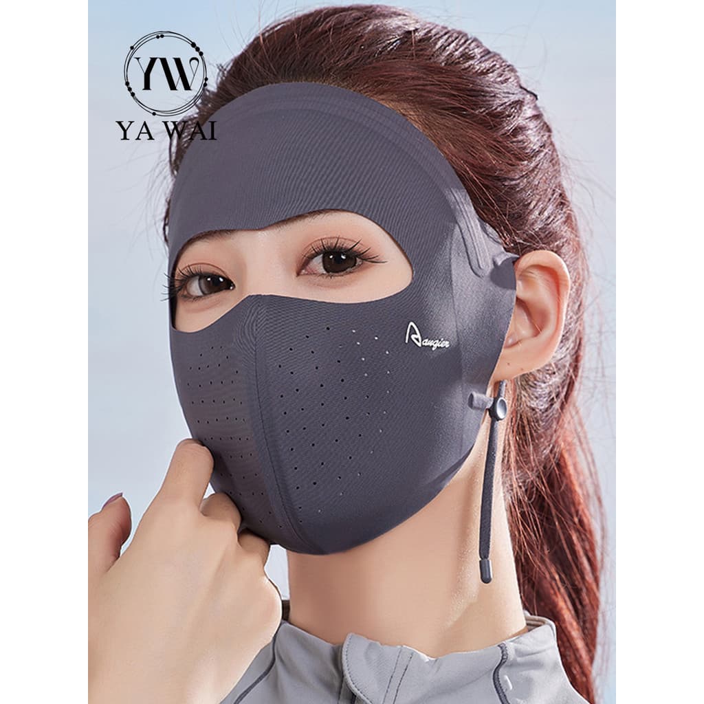 Máscara protetora solar facial completa feminina verão de alto valor Anti-ultravioleta gelo seda estilo fino respirável