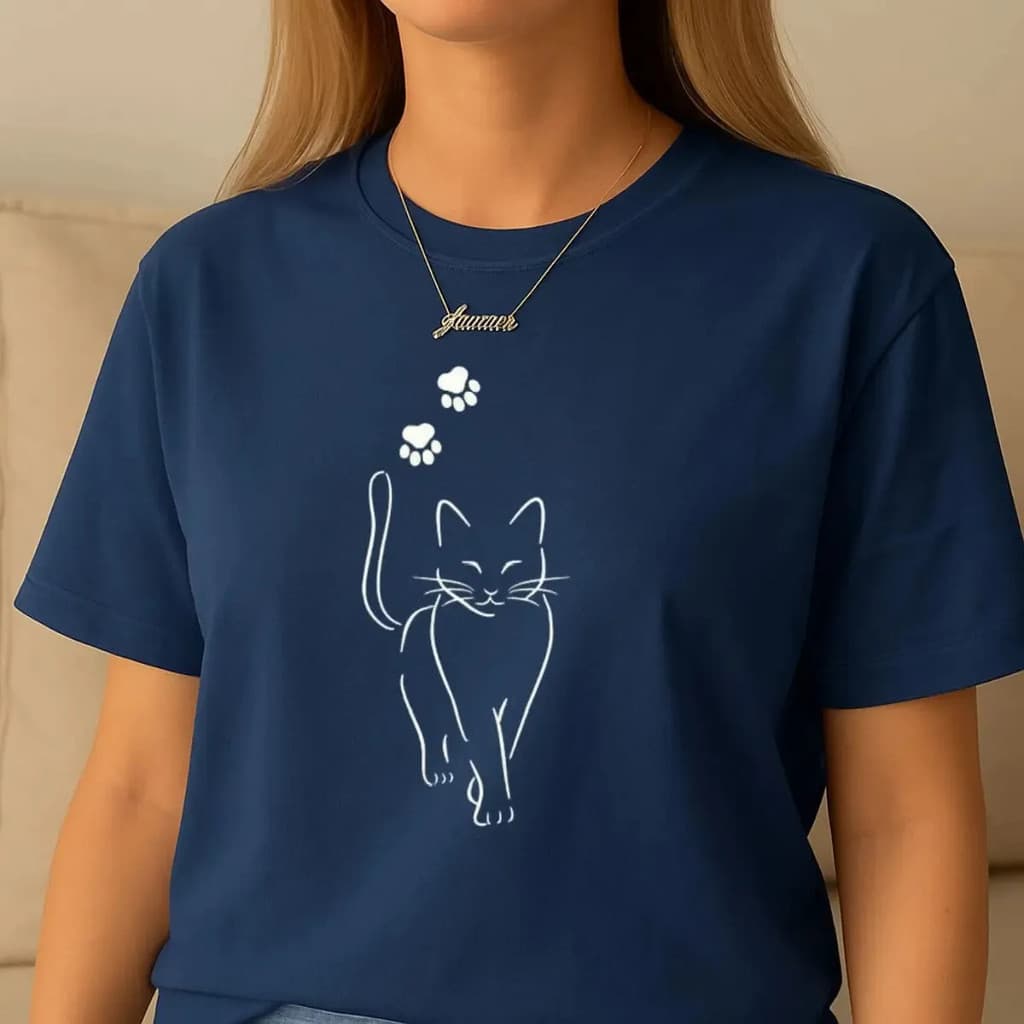 Camiseta Feminina Gatinho Delicado 100% Algodão Envio Ja