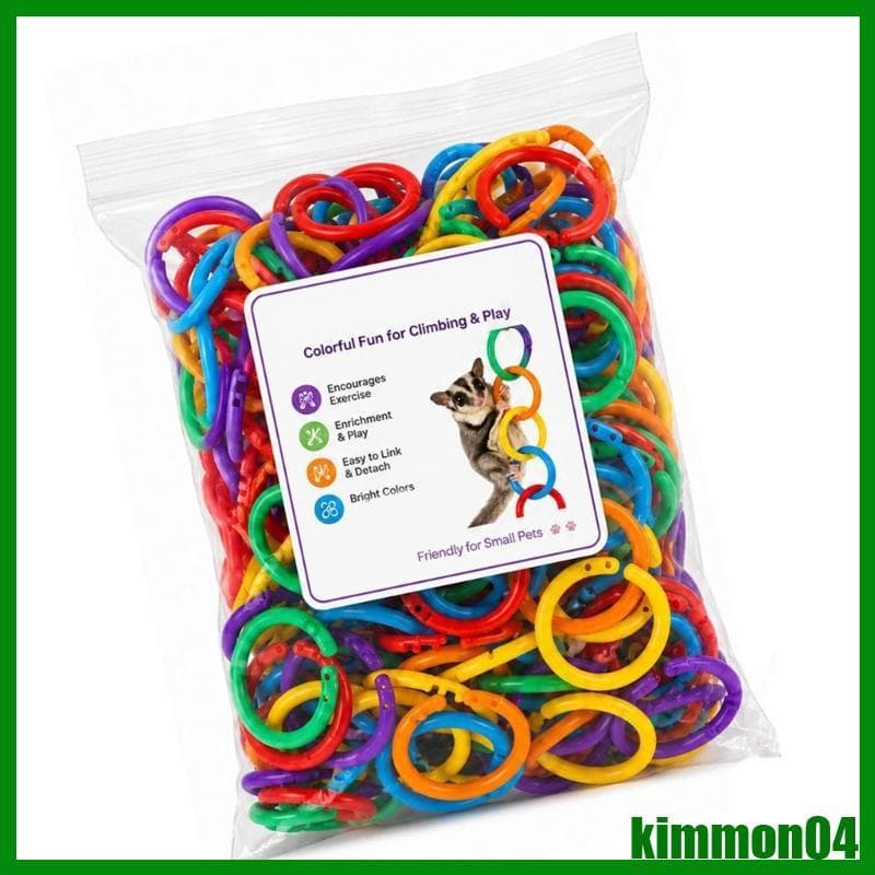kim Pendurado Play Rings Chain Links Para Pequenas Gaiolas De Animais E Atividades De Escalada