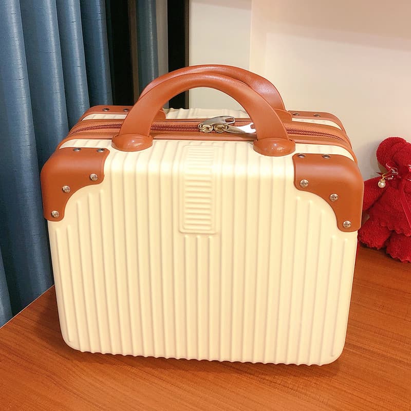 Pequena pequena leve viagem Retro mala 47cm pequena mala saco cosmético linha feminina documento Mini caixa de armazenam