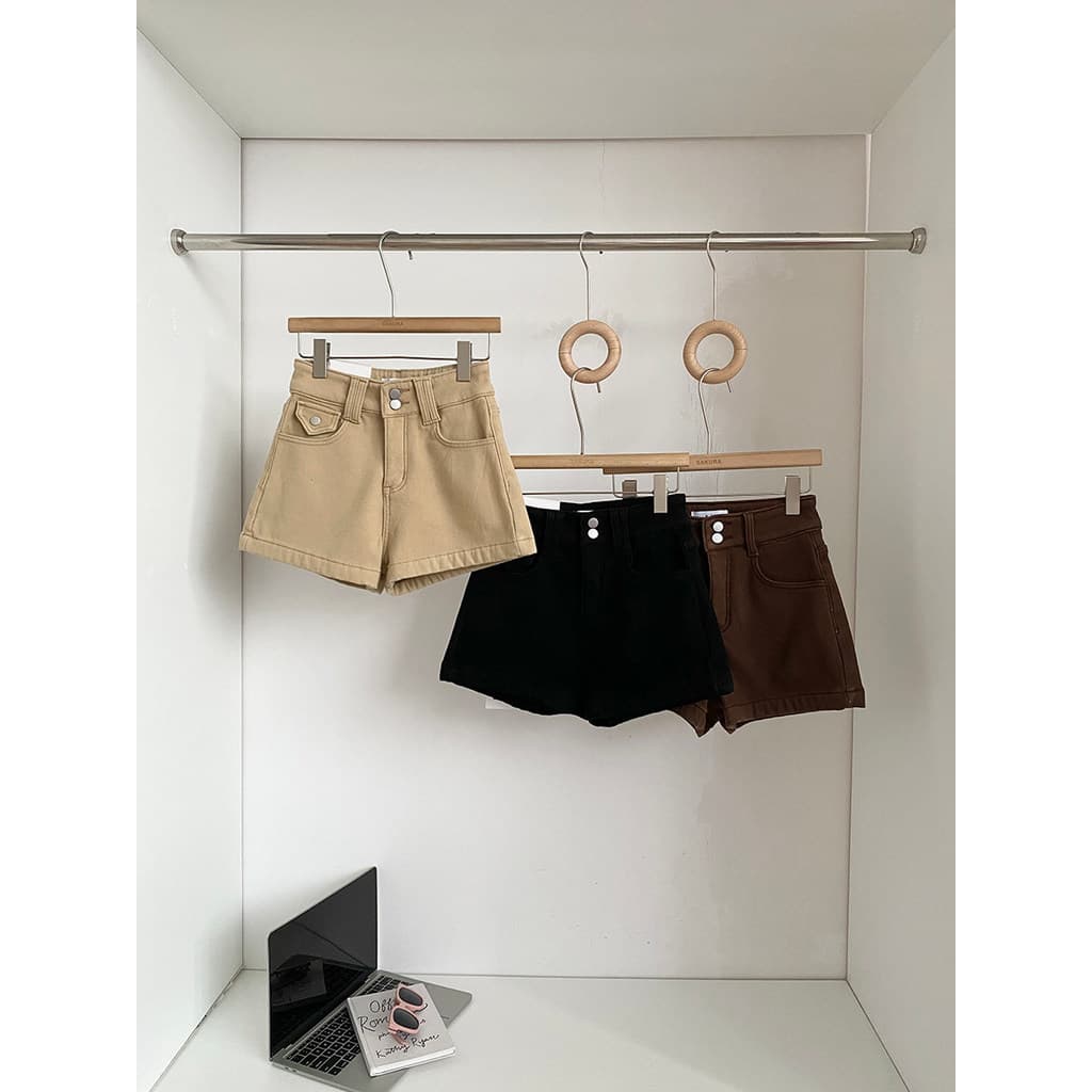 50% de desconto Oferta especial ~ Versão coreana Moda cor sólida All-Match Fleece-Fleece Shorts jeans
