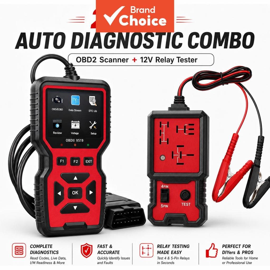 Testador De Relé Cnb-707 12v E Kit Combinado De Scanner V519 Obd2 , Analisador Automotivo De 4 Pinos 5 , Leitor De Códig