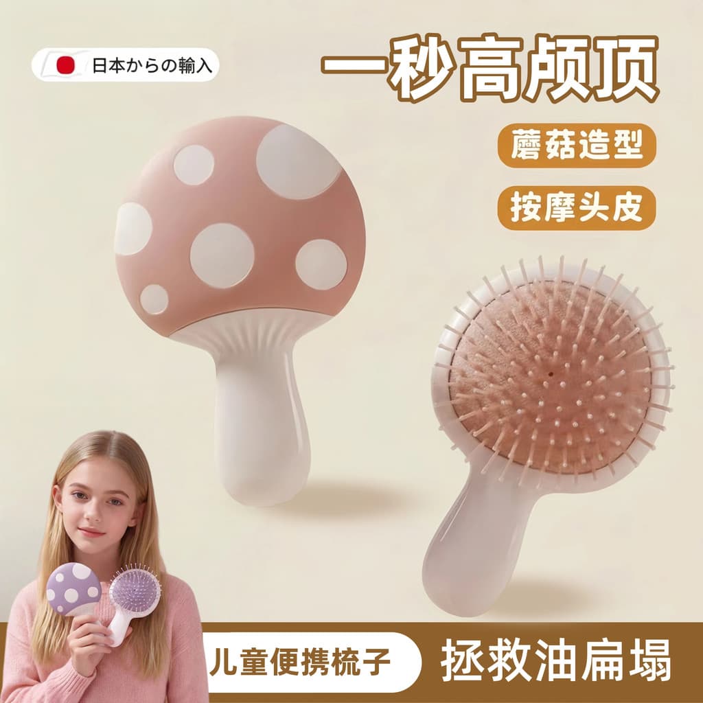 Pente japonês crianças meninas não machuca o cabelo fofo superior almofada de ar pente portátil não-nó pente de cabelo l