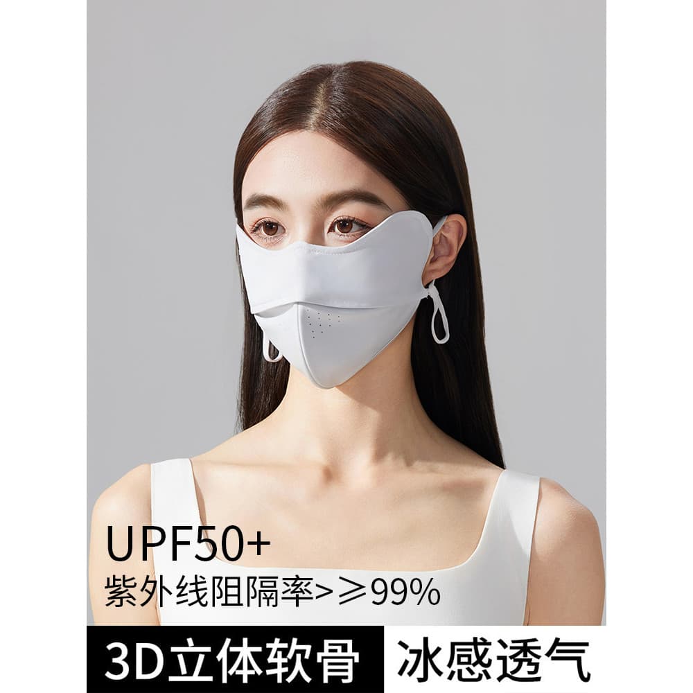 Máscara protetora solar feminina verão Anti-ultravioleta respirável seda gelo alto valor proteção para os olhos canto fi