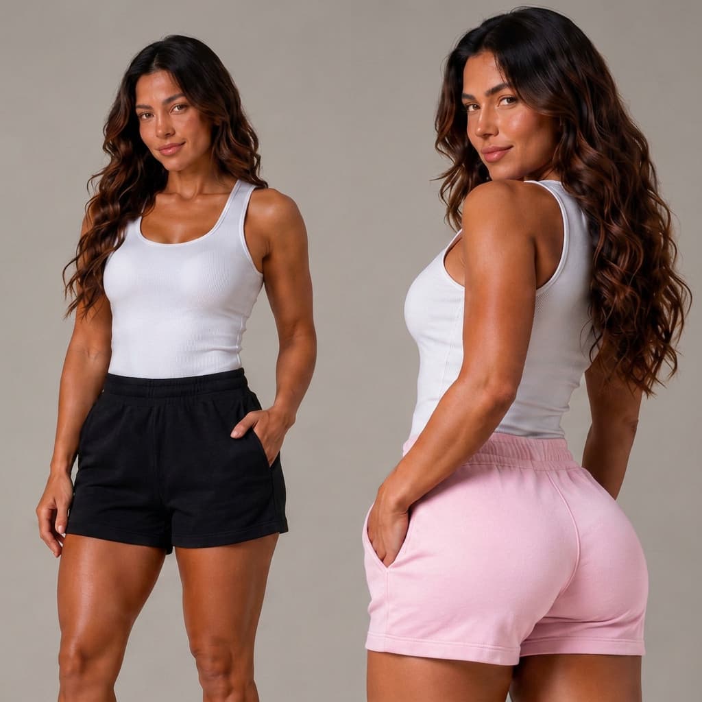 Short de Moletom Feminino Confortavél Basico com Bolso Lateral Elástico Cintura Soltinho Tendência Bermuda Feminina