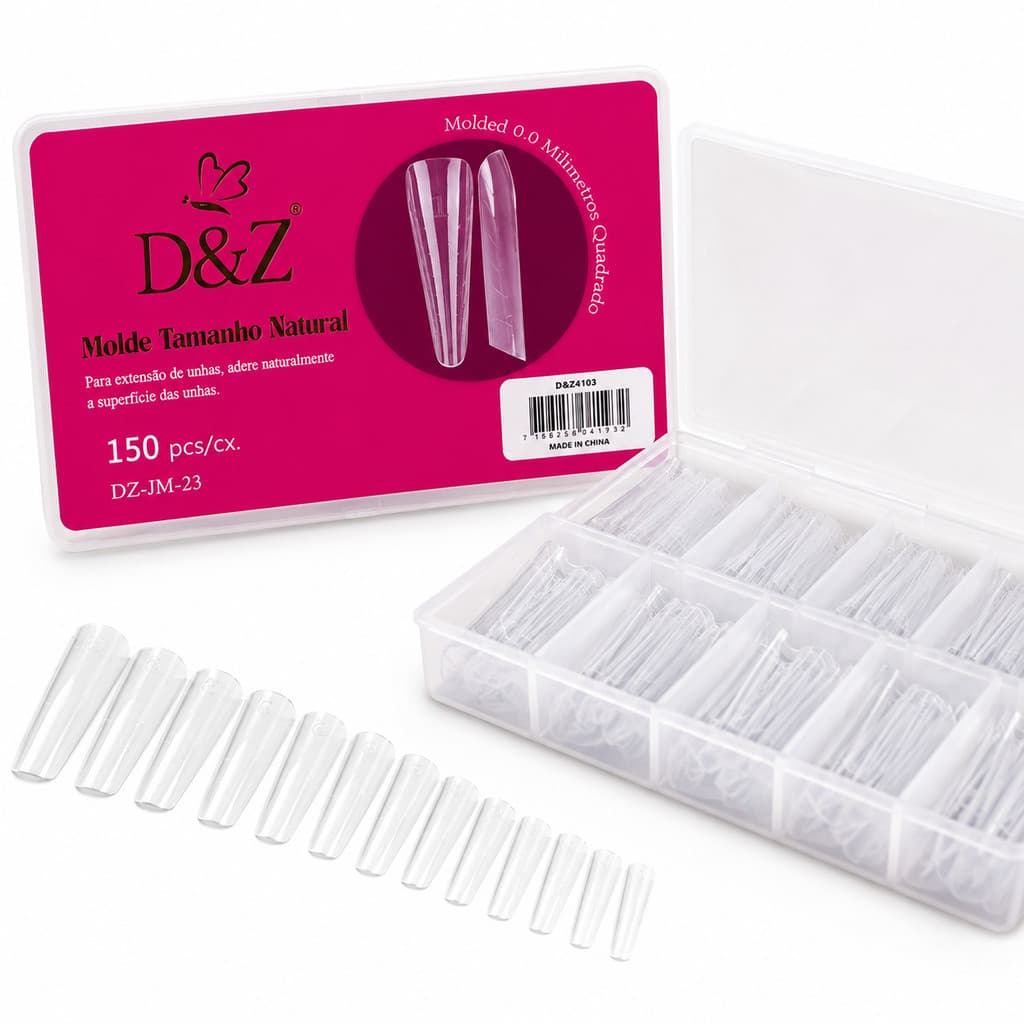 Molde F1 Alongamento Unhas Gel Acrigel Profissional Unhas Gel Alongamento Prático Molde F1 Tamanho Natural