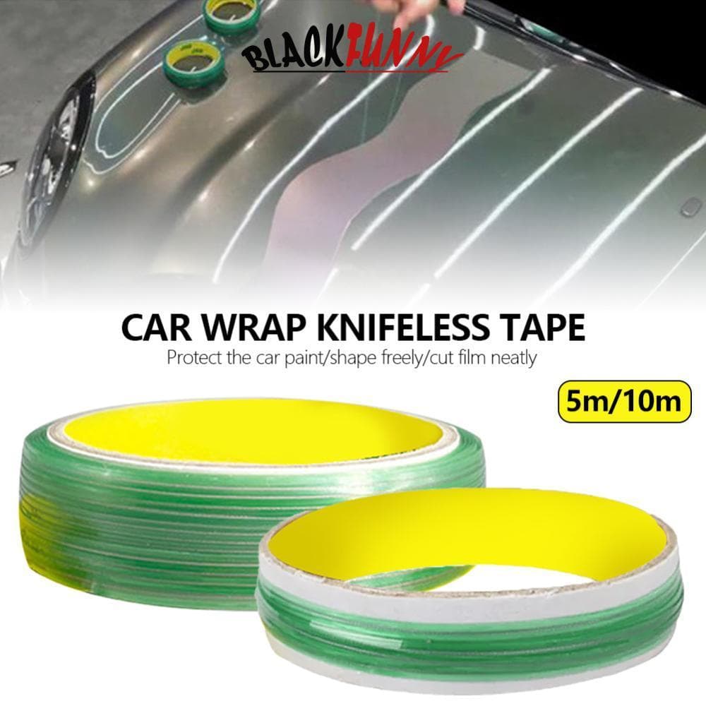 BLACKFUNNY 5/10M Vinil Carro Envoltório Adesivos Fita Sem Faca Design Linha Filme Do Embrulho De Corte Estilo Ferramenta