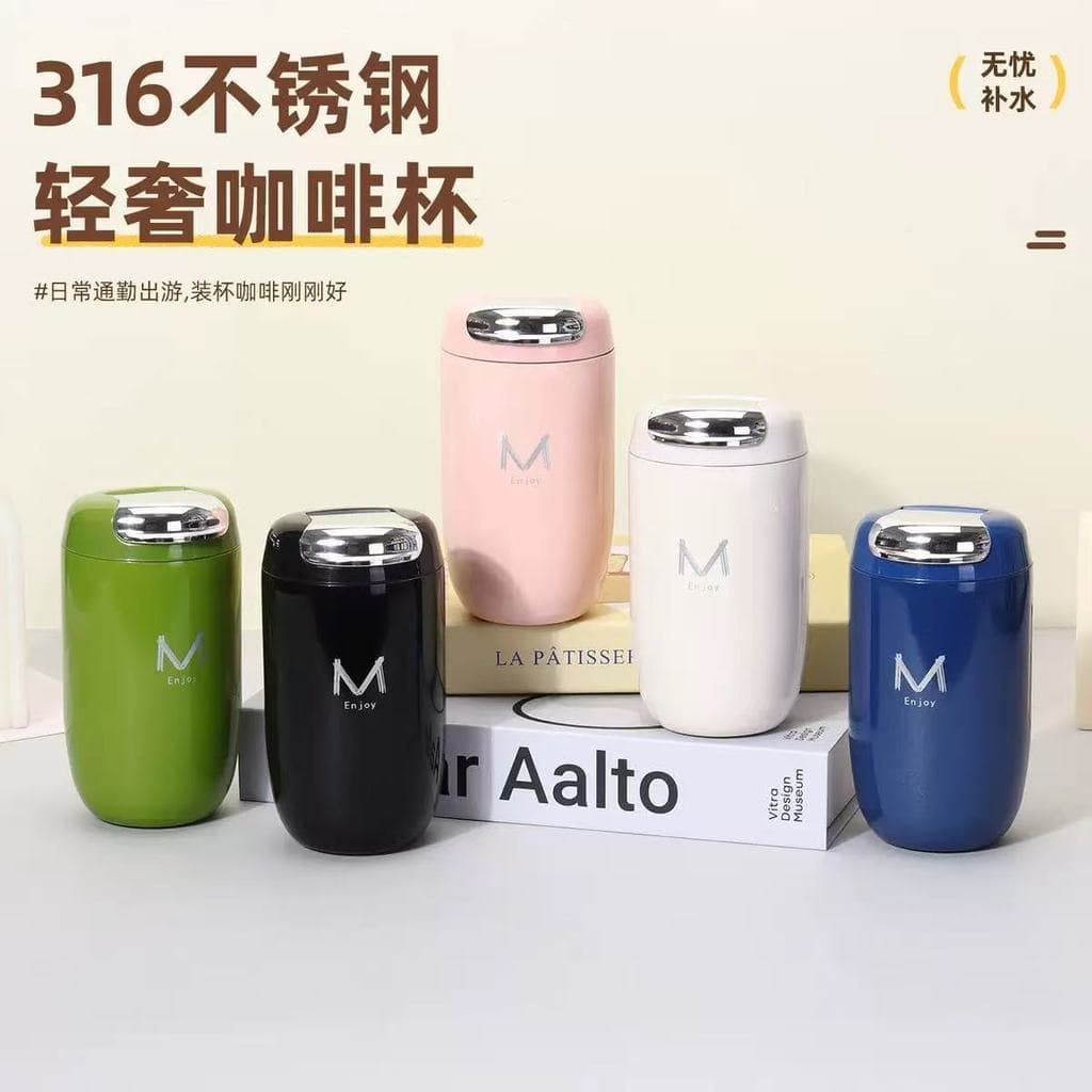 Novo produto Copo de café de acompanhamento brilhante Copo térmico de aço inoxidável Alto valor Isolamento térmico de lo