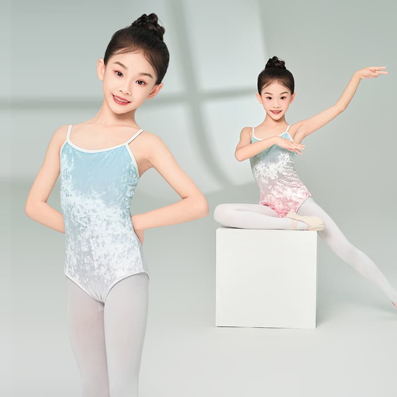 Meninas suspensórios roupas de dança crianças verão dança prática roupas com forro ginástica veludo Ballet exame trajes