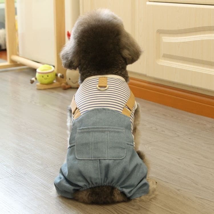 Roupas para cães primavera verão roupas bonito Denim calças de quatro patas Bichon Teddy roupas de algodão puro roupas p
