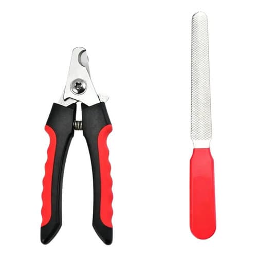 Cortador Alicate Unha Pet Cão Gato + Lixa De Brinde Vermelho Pequeno