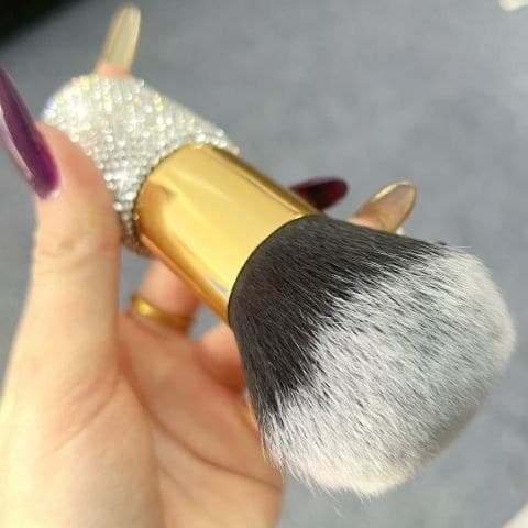 Diamante blush pincel de maquiagem de alto valor luz luxo solto pó escova sombra blush corretivo escova macia portátil26