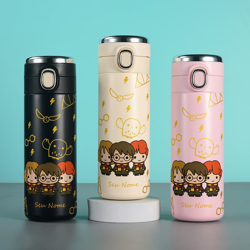 Garrafa térmica personalizado harry potter 420ml aço inoxidável com termômetro digital e trava de segurança