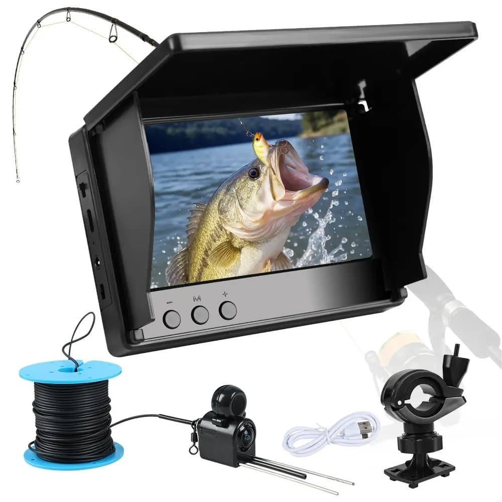Monitor Pesca Câmera Subaquática Água Barco Peixe Underwater Fishing Camera LCD Fish Finder Waterproof Boat Cable 15m
