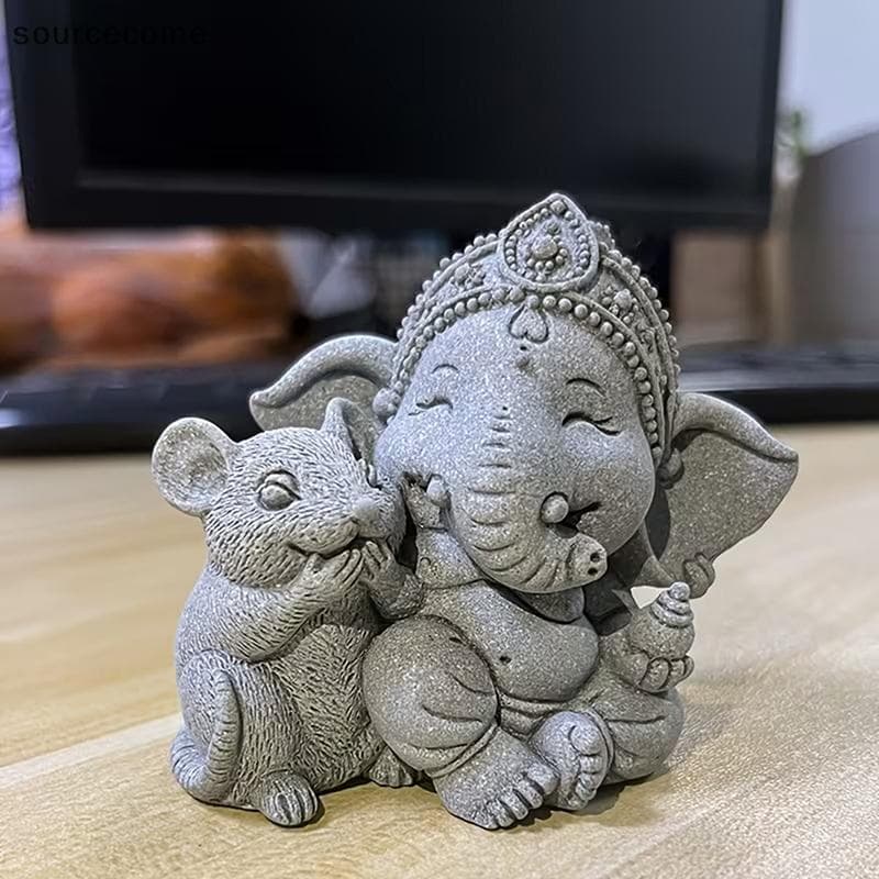 [sourcecome] Estátua De Elefante Com Mãos Orando-Boutique De Estatuetas Da Guarda Para Decoração De Casa