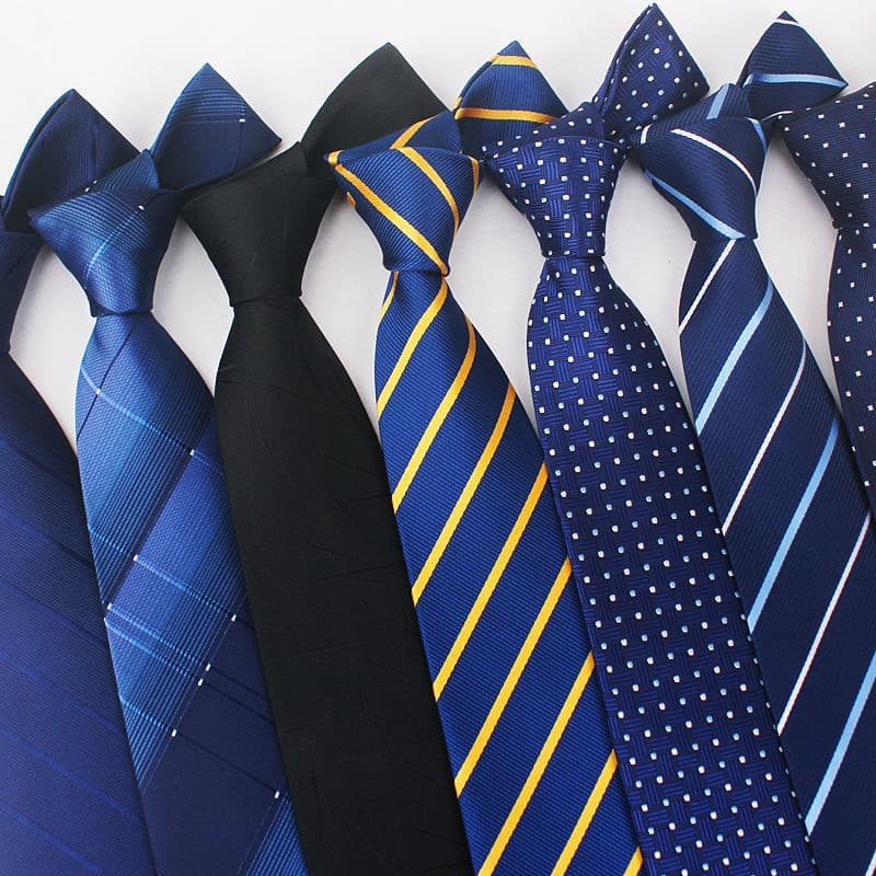 Gravata Masculina de Luxo 8CM Listrada Sólida Jacquard Tecida para Casamento, Festa e Negócios