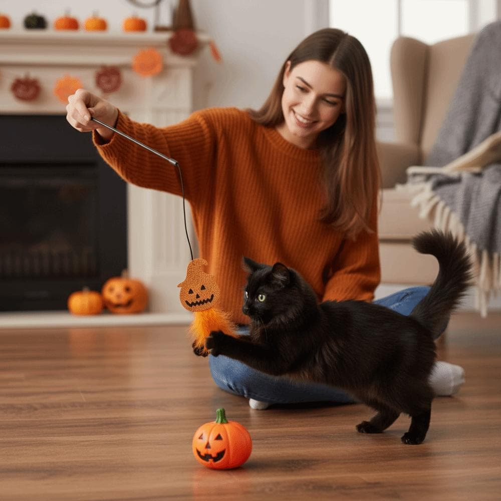 SD413UDC 3 Peças De Brinquedos Para Gatos De Halloween , Haste De Plástico Engraçada , Brinquedo De Varinha De Gato Bast