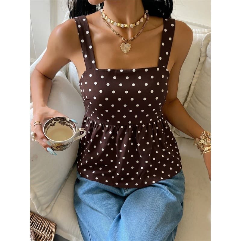 Colete Feminino De Verão , tops Femininos , Estilo Francês , Gola Quadrada , Babados , Camisola Feminina