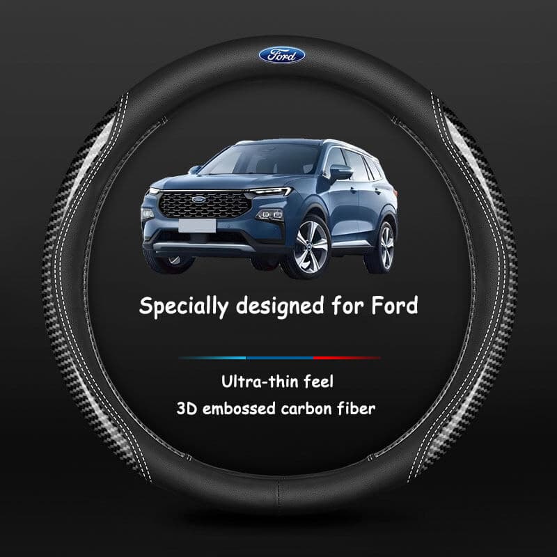 Capa ultra-fina para volante de carro, adequada para os modelos Ford Ranger, Focus, Fiesta, Mk, E Everest, Ecosport, ant