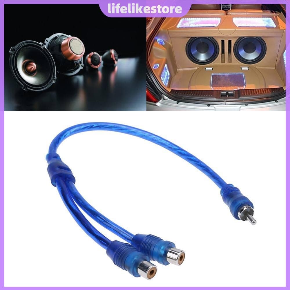 Cabo De Áudio Do Carro Adaptador De 30 Cm Para Subwoofer Alto-Falante Portátil MP3 Player [lifelikestore.br]