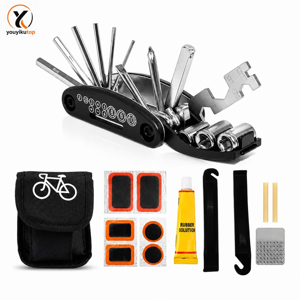 Kit De Reparo E Remendo Manutenção Para Bicicletas Com Chave Allen Bike