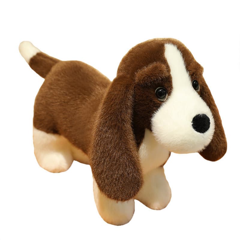 Bonito macio Dachshund cão boneca brinquedo de pelúcia filhote de cachorro boneca menina calmante boneca presente aniver