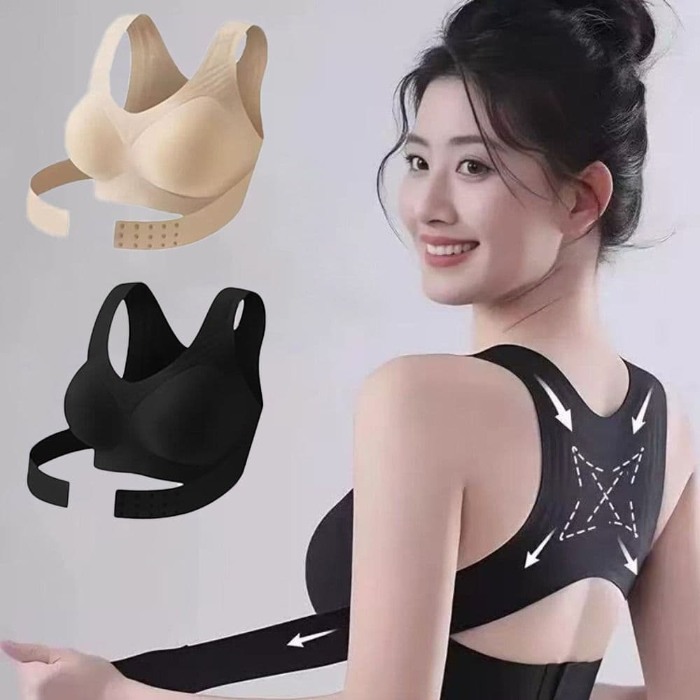 Sutiã Push-Up Sem Costura, Com Fecho Frontal, Corretor de Postura, Anti-Flacidez