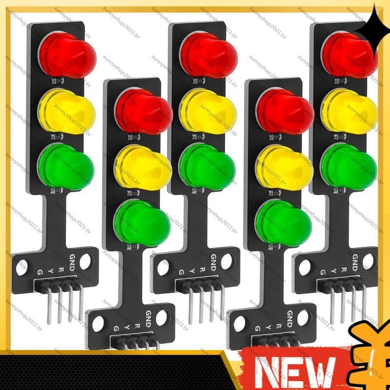 [Best S] 5x Módulo De Semáforo LED DIY Mini 3.3-5V Compatível Com Para