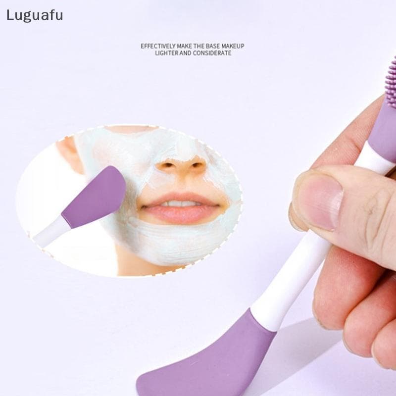 Luguafu Escova De Máscara Facial De Silicone , Cabeça Dupla , Massagem , Escovas De Limpeza , Faça Você Mesmo , Raspador