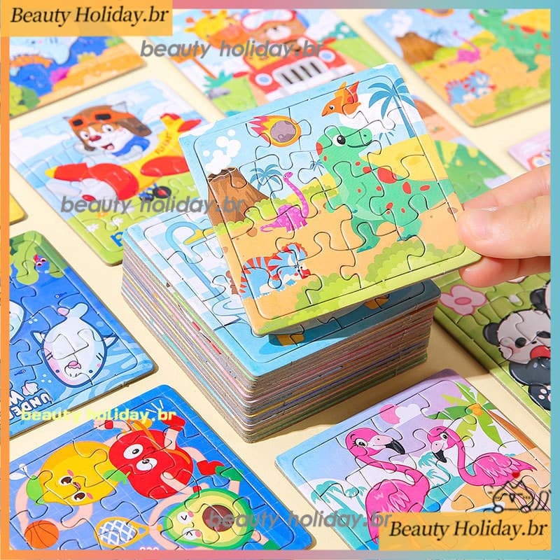 【3pcs】Desenho animado Padrão Quebra-cabeça Pequeno Quebra-cabeça de Papel Quebra-cabeça Infantil Pequeno Presente