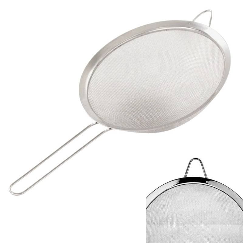 Peneira de Cozinha Aço Inox 30cm x 16cm com Apoio Lateral