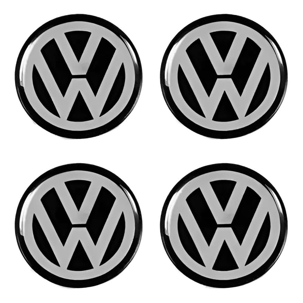 Jogo 4 Emblema Adesivo Calota Vw Gol G1 A G8 Resinado 90mm