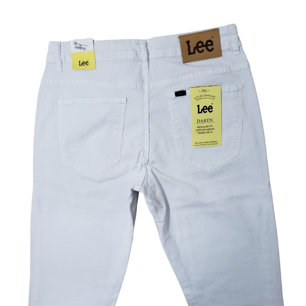 Calça Sarja Lee Masculina Tradicional Retro Branca regular