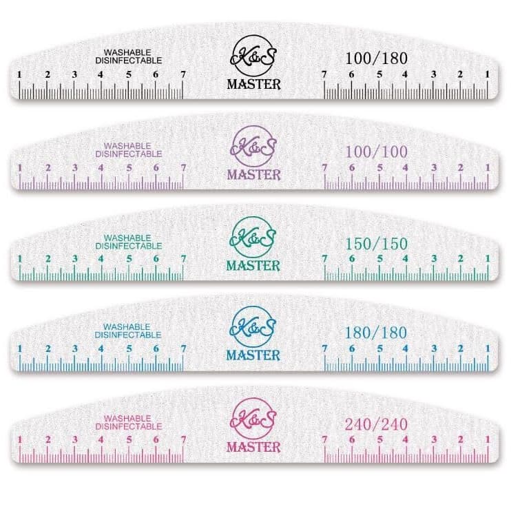 Kit com 50 unidades de Lixas Para unhas Régua 100/100, 100/180.150/150,180/180, 240/240 MARCA VARIA