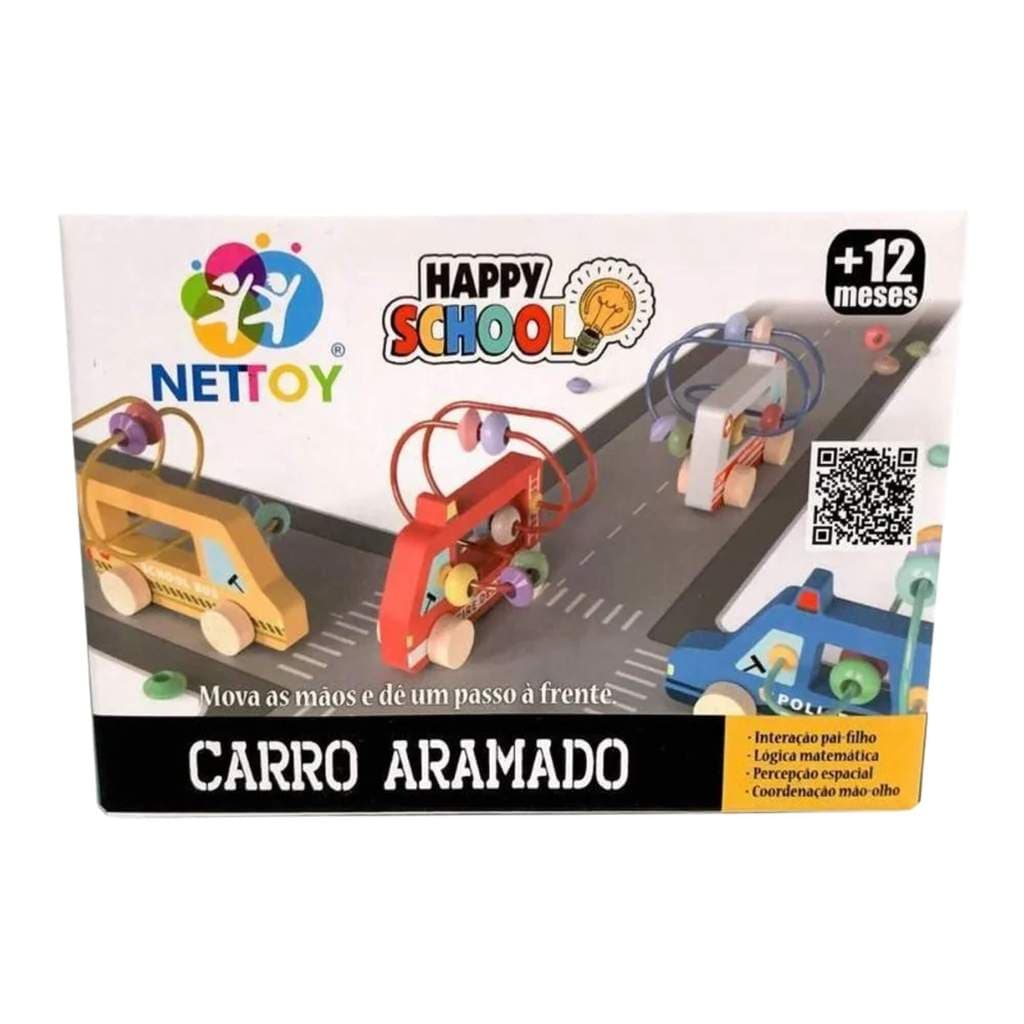 Brinquedo Educativo Happy School Carro Aramado +12 meses Nettoy - 40034